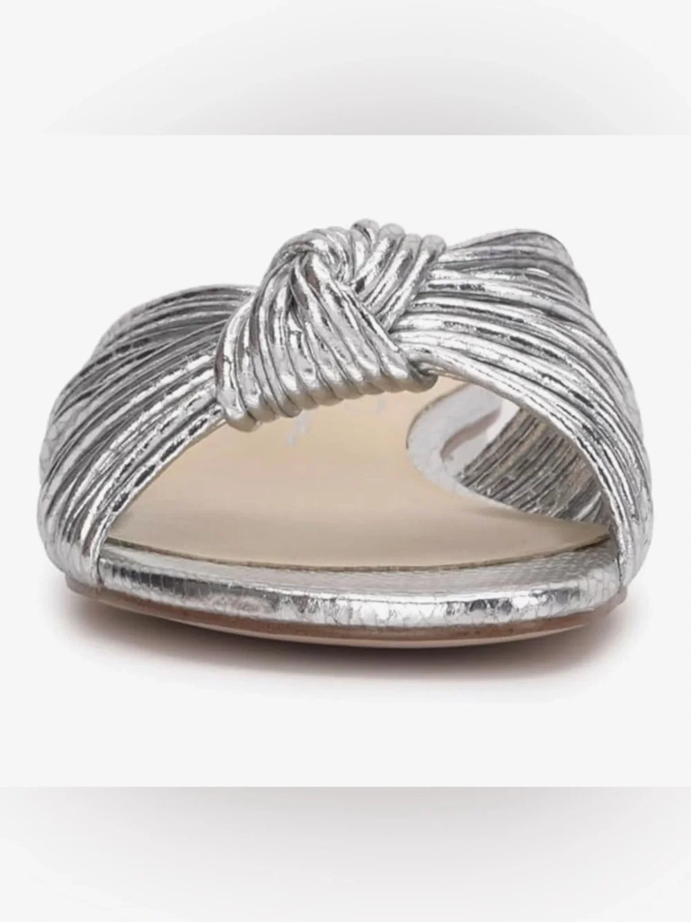 JESSICA SIMPSON Dydra Silver Knot-Front Slide Sandals - Picture 13 of 15